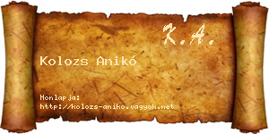 Kolozs Anikó névjegykártya